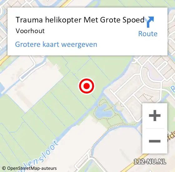Locatie op kaart van de 112 melding: Trauma helikopter Met Grote Spoed Naar Voorhout op 10 september 2023 16:20
