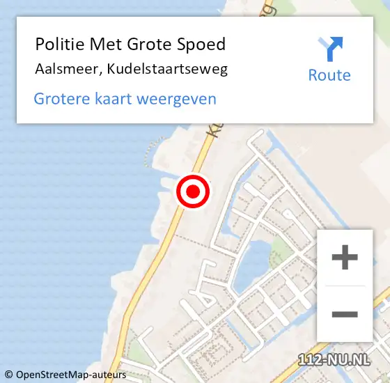 Locatie op kaart van de 112 melding: Politie Met Grote Spoed Naar Aalsmeer, Kudelstaartseweg op 10 september 2023 17:25