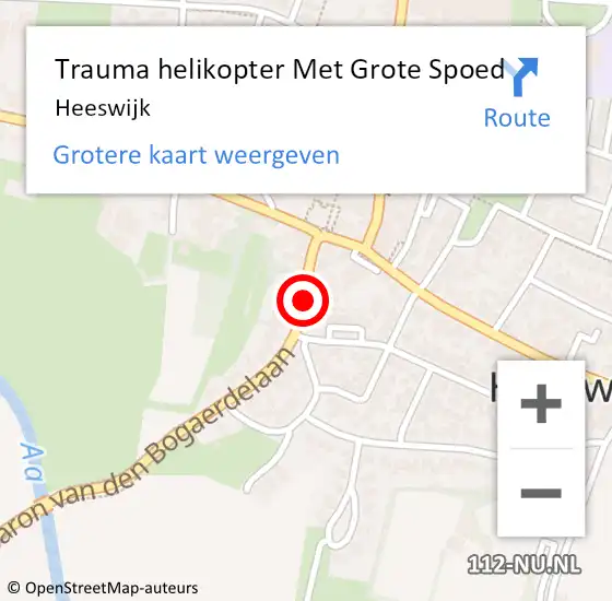 Locatie op kaart van de 112 melding: Trauma helikopter Met Grote Spoed Naar Heeswijk op 10 september 2023 21:38