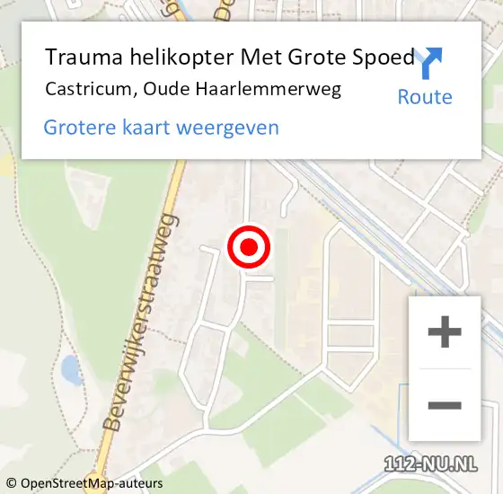 Locatie op kaart van de 112 melding: Trauma helikopter Met Grote Spoed Naar Castricum, Oude Haarlemmerweg op 11 september 2023 03:12