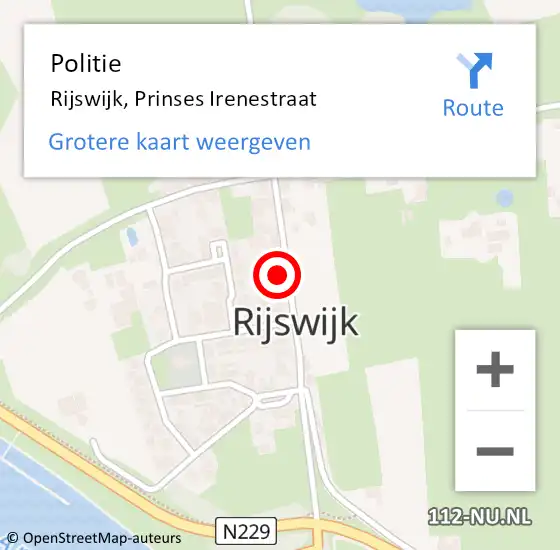 Locatie op kaart van de 112 melding: Politie Rijswijk, Prinses Irenestraat op 11 september 2023 11:30
