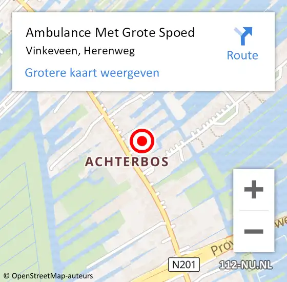 Locatie op kaart van de 112 melding: Ambulance Met Grote Spoed Naar Vinkeveen, Herenweg op 11 september 2023 11:30
