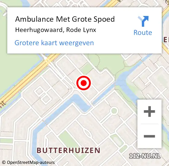 Locatie op kaart van de 112 melding: Ambulance Met Grote Spoed Naar Heerhugowaard, Rode Lynx op 11 september 2023 12:41