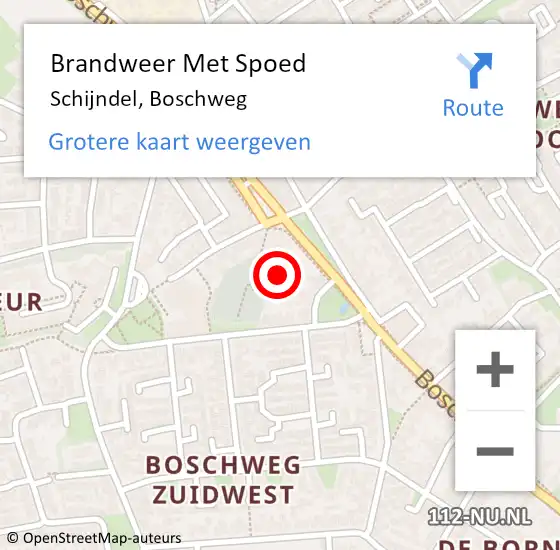 Locatie op kaart van de 112 melding: Brandweer Met Spoed Naar Schijndel, Boschweg op 11 september 2023 14:48