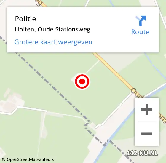 Locatie op kaart van de 112 melding: Politie Holten, Oude Stationsweg op 11 september 2023 17:36