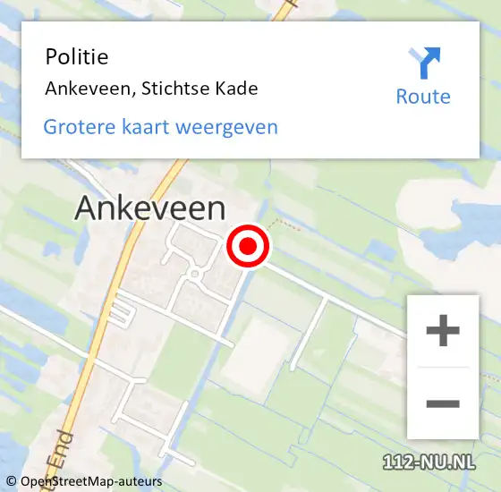 Locatie op kaart van de 112 melding: Politie Ankeveen, Stichtse Kade op 11 september 2023 17:53