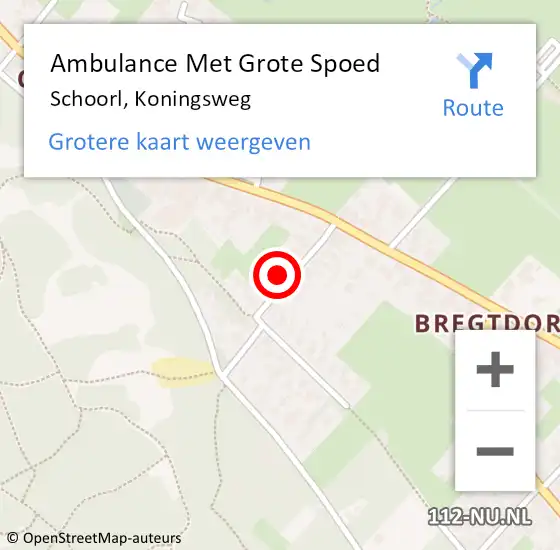 Locatie op kaart van de 112 melding: Ambulance Met Grote Spoed Naar Schoorl, Koningsweg op 11 september 2023 17:58