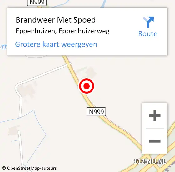Locatie op kaart van de 112 melding: Brandweer Met Spoed Naar Eppenhuizen, Eppenhuizerweg op 11 september 2023 20:40