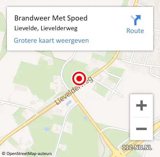 Locatie op kaart van de 112 melding: Brandweer Met Spoed Naar Lievelde, Lievelderweg op 12 september 2023 00:52