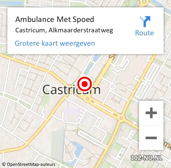 Locatie op kaart van de 112 melding: Ambulance Met Spoed Naar Castricum, Alkmaarderstraatweg op 12 september 2023 04:36