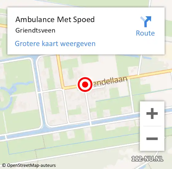 Locatie op kaart van de 112 melding: Ambulance Met Spoed Naar Griendtsveen op 12 september 2023 12:10