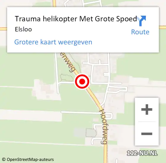Locatie op kaart van de 112 melding: Trauma helikopter Met Grote Spoed Naar Elsloo op 12 september 2023 13:25