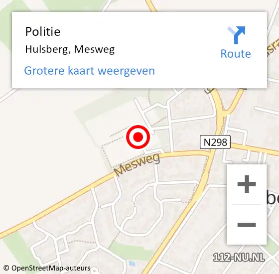 Locatie op kaart van de 112 melding: Politie Hulsberg, Mesweg op 12 september 2023 14:21