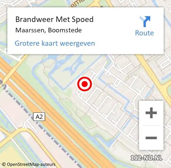 Locatie op kaart van de 112 melding: Brandweer Met Spoed Naar Maarssen, Boomstede op 12 september 2023 14:36