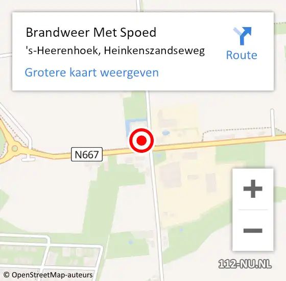 Locatie op kaart van de 112 melding: Brandweer Met Spoed Naar 's-Heerenhoek, Heinkenszandseweg op 12 september 2023 15:44