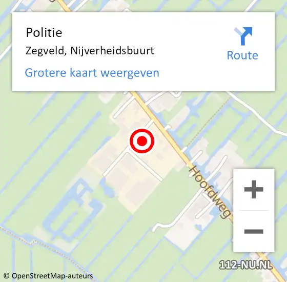 Locatie op kaart van de 112 melding: Politie Zegveld, Nijverheidsbuurt op 12 september 2023 16:41