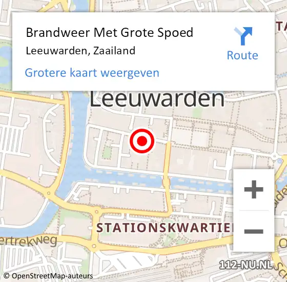 Locatie op kaart van de 112 melding: Brandweer Met Grote Spoed Naar Leeuwarden, Zaailand op 12 september 2023 19:31