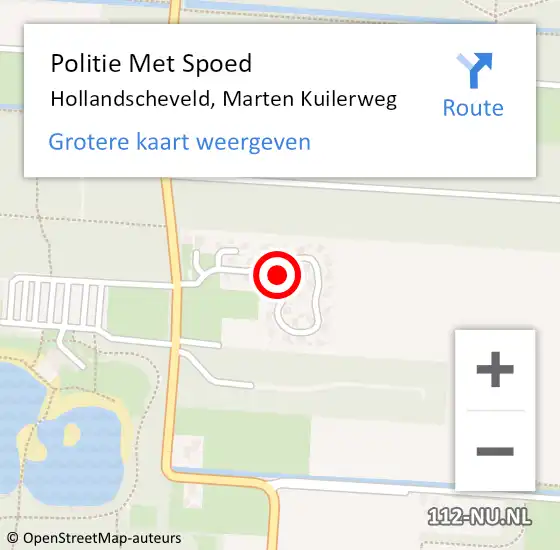 Locatie op kaart van de 112 melding: Politie Met Spoed Naar Hollandscheveld, Marten Kuilerweg op 12 september 2023 20:25