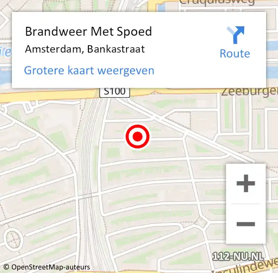 Locatie op kaart van de 112 melding: Brandweer Met Spoed Naar Amsterdam, Bankastraat op 12 september 2023 20:59