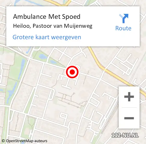 Locatie op kaart van de 112 melding: Ambulance Met Spoed Naar Heiloo, Pastoor van Muijenweg op 12 september 2023 21:02