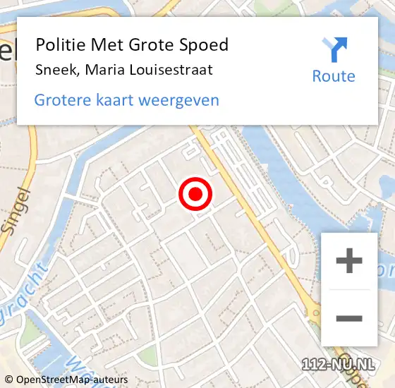 Locatie op kaart van de 112 melding: Politie Met Grote Spoed Naar Sneek, Maria Louisestraat op 13 september 2023 07:41