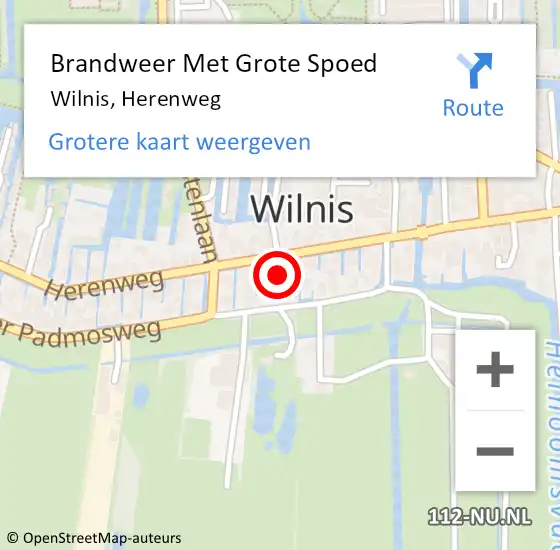 Locatie op kaart van de 112 melding: Brandweer Met Grote Spoed Naar Wilnis, Herenweg op 13 september 2023 08:45