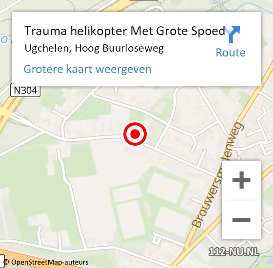 Locatie op kaart van de 112 melding: Trauma helikopter Met Grote Spoed Naar Ugchelen, Hoog Buurloseweg op 13 september 2023 12:27