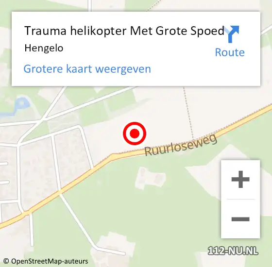 Locatie op kaart van de 112 melding: Trauma helikopter Met Grote Spoed Naar Hengelo op 13 september 2023 13:15