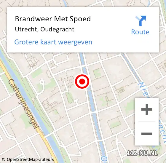 Locatie op kaart van de 112 melding: Brandweer Met Spoed Naar Utrecht, Oudegracht op 13 september 2023 15:03