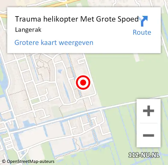 Locatie op kaart van de 112 melding: Trauma helikopter Met Grote Spoed Naar Langerak op 13 september 2023 16:14