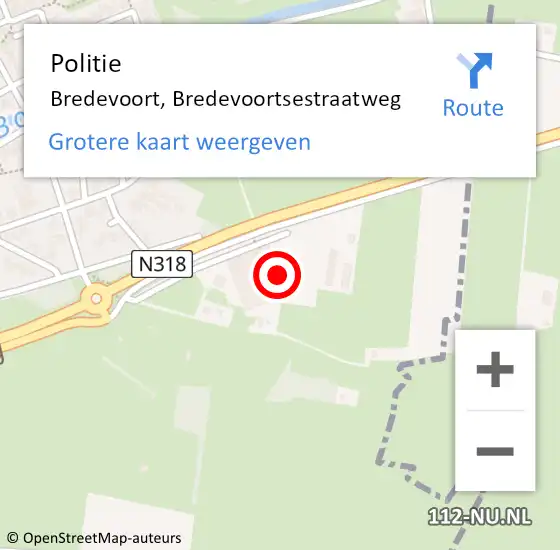 Locatie op kaart van de 112 melding: Politie Bredevoort, Bredevoortsestraatweg op 13 september 2023 16:42