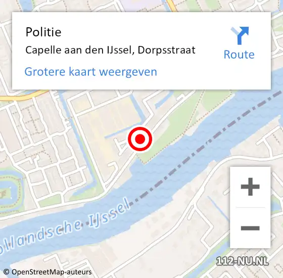 Locatie op kaart van de 112 melding: Politie Capelle aan den IJssel, Dorpsstraat op 13 september 2023 17:00