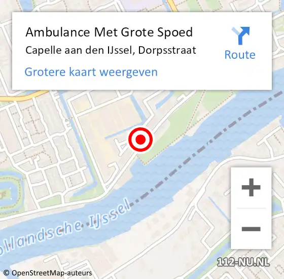 Locatie op kaart van de 112 melding: Ambulance Met Grote Spoed Naar Capelle aan den IJssel, Dorpsstraat op 13 september 2023 17:01
