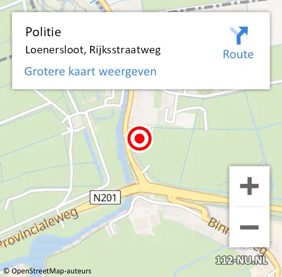 Locatie op kaart van de 112 melding: Politie Loenersloot, Rijksstraatweg op 13 september 2023 17:28