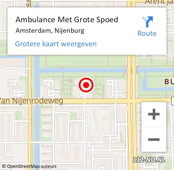 Locatie op kaart van de 112 melding: Ambulance Met Grote Spoed Naar Amsterdam, Nijenburg op 13 september 2023 18:23