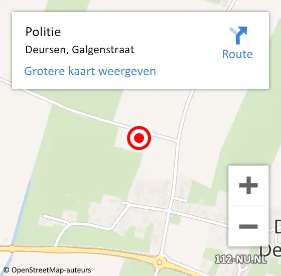 Locatie op kaart van de 112 melding: Politie Deursen, Galgenstraat op 13 september 2023 19:57