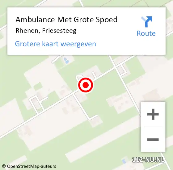 Locatie op kaart van de 112 melding: Ambulance Met Grote Spoed Naar Rhenen, Friesesteeg op 8 september 2014 08:54