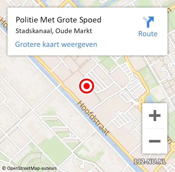 Locatie op kaart van de 112 melding: Politie Met Grote Spoed Naar Stadskanaal, Oude Markt op 14 september 2023 10:46