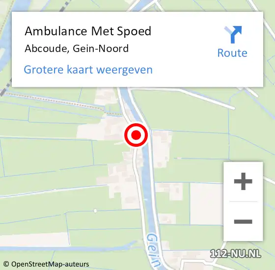 Locatie op kaart van de 112 melding: Ambulance Met Spoed Naar Abcoude, Gein-Noord op 14 september 2023 11:39