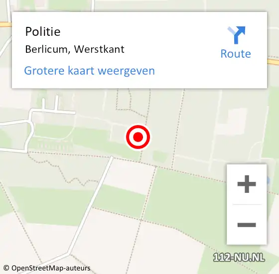 Locatie op kaart van de 112 melding: Politie Berlicum, Werstkant op 14 september 2023 15:01
