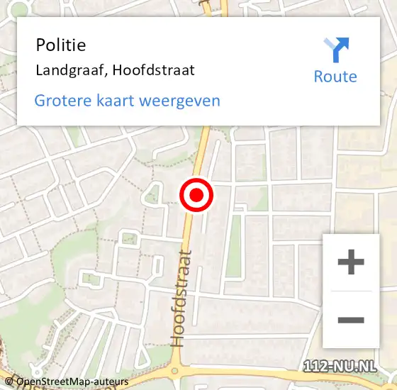 Locatie op kaart van de 112 melding: Politie Landgraaf, Hoofdstraat op 14 september 2023 15:22