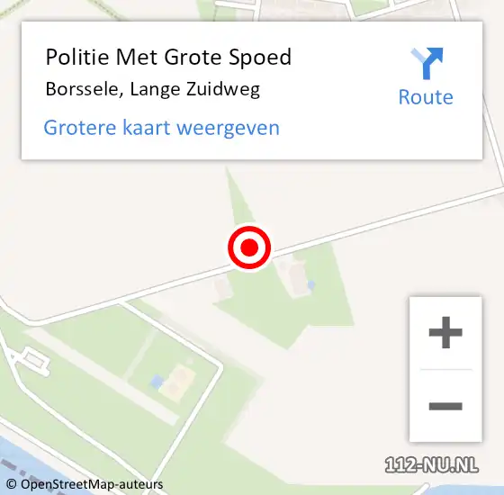 Locatie op kaart van de 112 melding: Politie Met Grote Spoed Naar Borssele, Lange Zuidweg op 14 september 2023 15:23