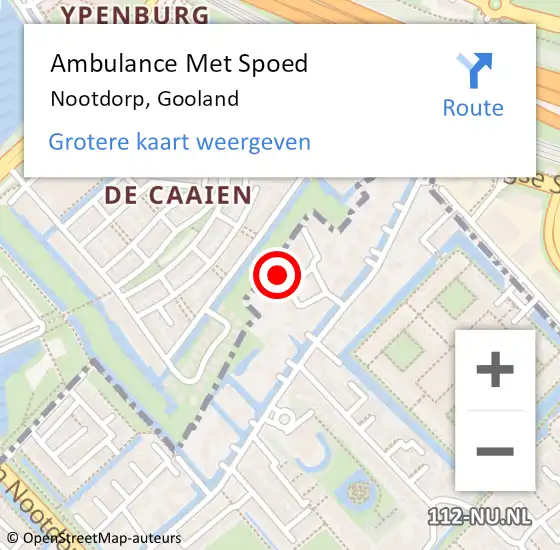 Locatie op kaart van de 112 melding: Ambulance Met Spoed Naar Nootdorp, Gooland op 14 september 2023 16:52