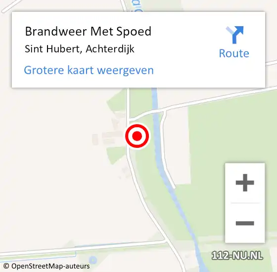 Locatie op kaart van de 112 melding: Brandweer Met Spoed Naar Sint Hubert, Achterdijk op 14 september 2023 19:31
