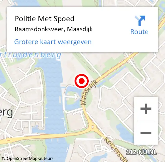 Locatie op kaart van de 112 melding: Politie Met Spoed Naar Raamsdonksveer, Maasdijk op 14 september 2023 23:47