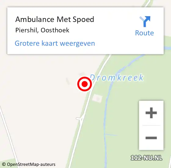 Locatie op kaart van de 112 melding: Ambulance Met Spoed Naar Piershil, Oosthoek op 15 september 2023 03:22