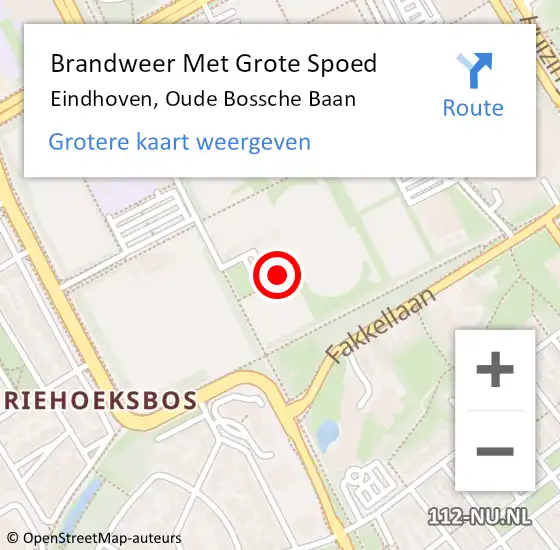 Locatie op kaart van de 112 melding: Brandweer Met Grote Spoed Naar Eindhoven, Oude Bossche Baan op 15 september 2023 09:20