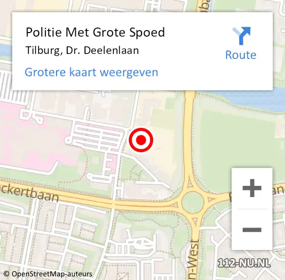 Locatie op kaart van de 112 melding: Politie Met Grote Spoed Naar Tilburg, Dr. Deelenlaan op 15 september 2023 11:45