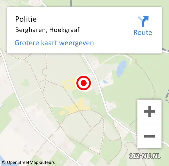 Locatie op kaart van de 112 melding: Politie Bergharen, Hoekgraaf op 15 september 2023 16:26