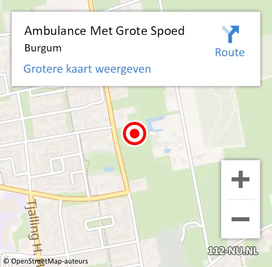 Locatie op kaart van de 112 melding: Ambulance Met Grote Spoed Naar Burgum op 15 september 2023 16:33